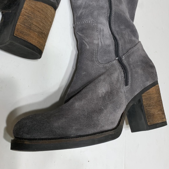 Gray suede knee highs size EU40 made Portugal Horton - Picture 11 of 15